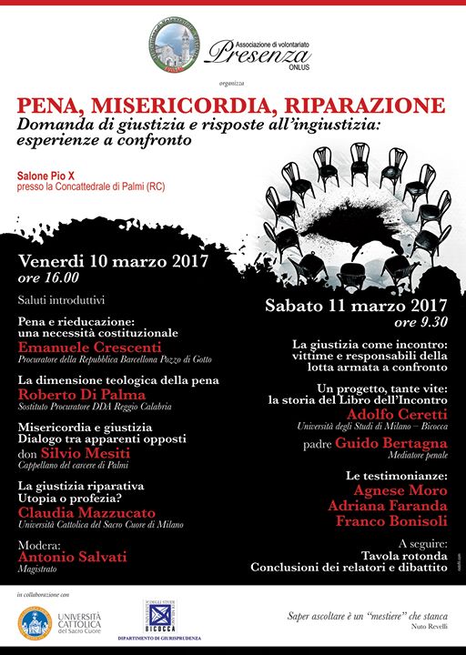 ‘Pena, Misericordia e Riparazione’. Convegno promosso dall’Associazione Presenza di Palmi