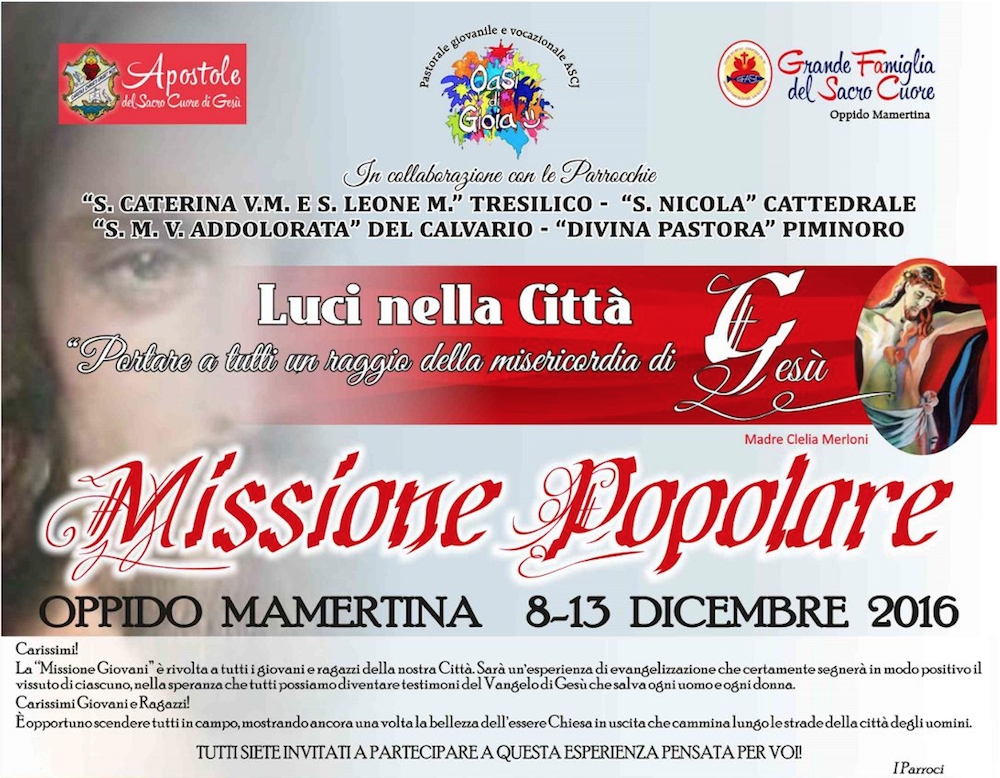 Missione Giovani nelle parrocchie di Oppido Mamertina, Piminoro e Tresilico