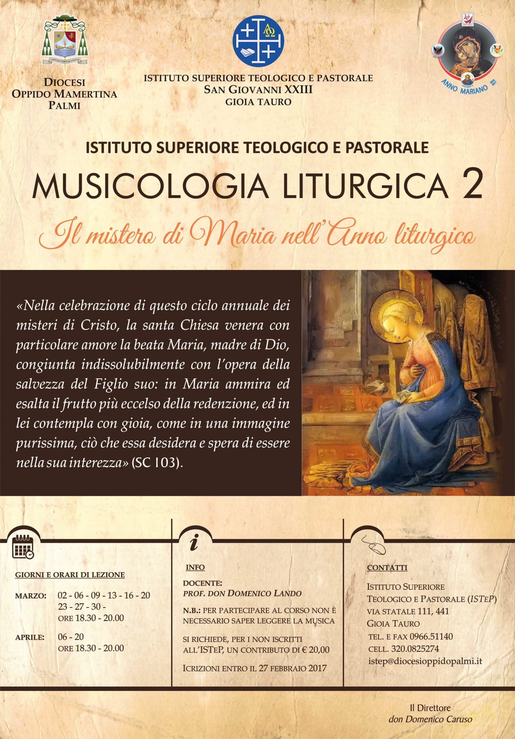Aperte le iscrizioni al secondo corso di Musicologia Liturgica presso l’Istep