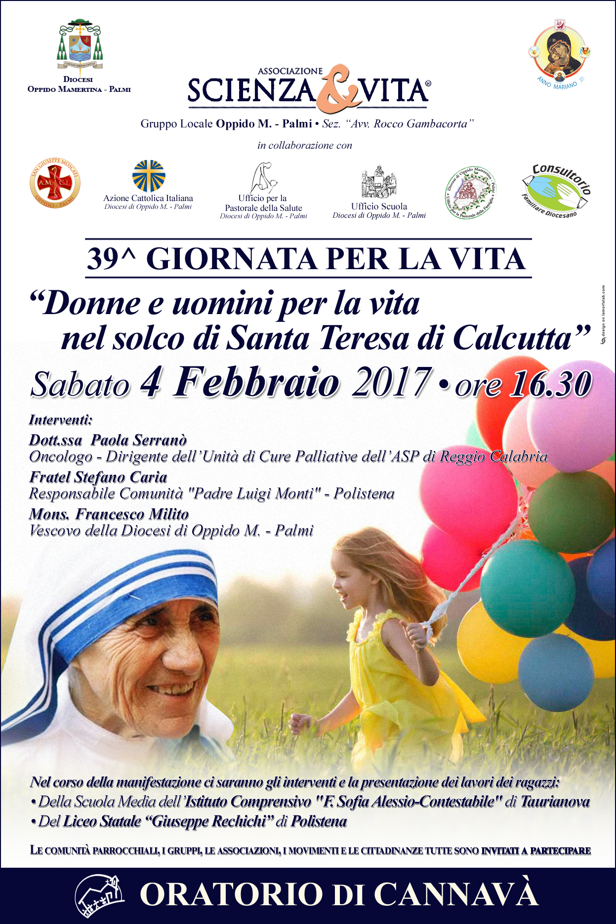 39a Giornata per la Vita il 4 Febbraio prossimo