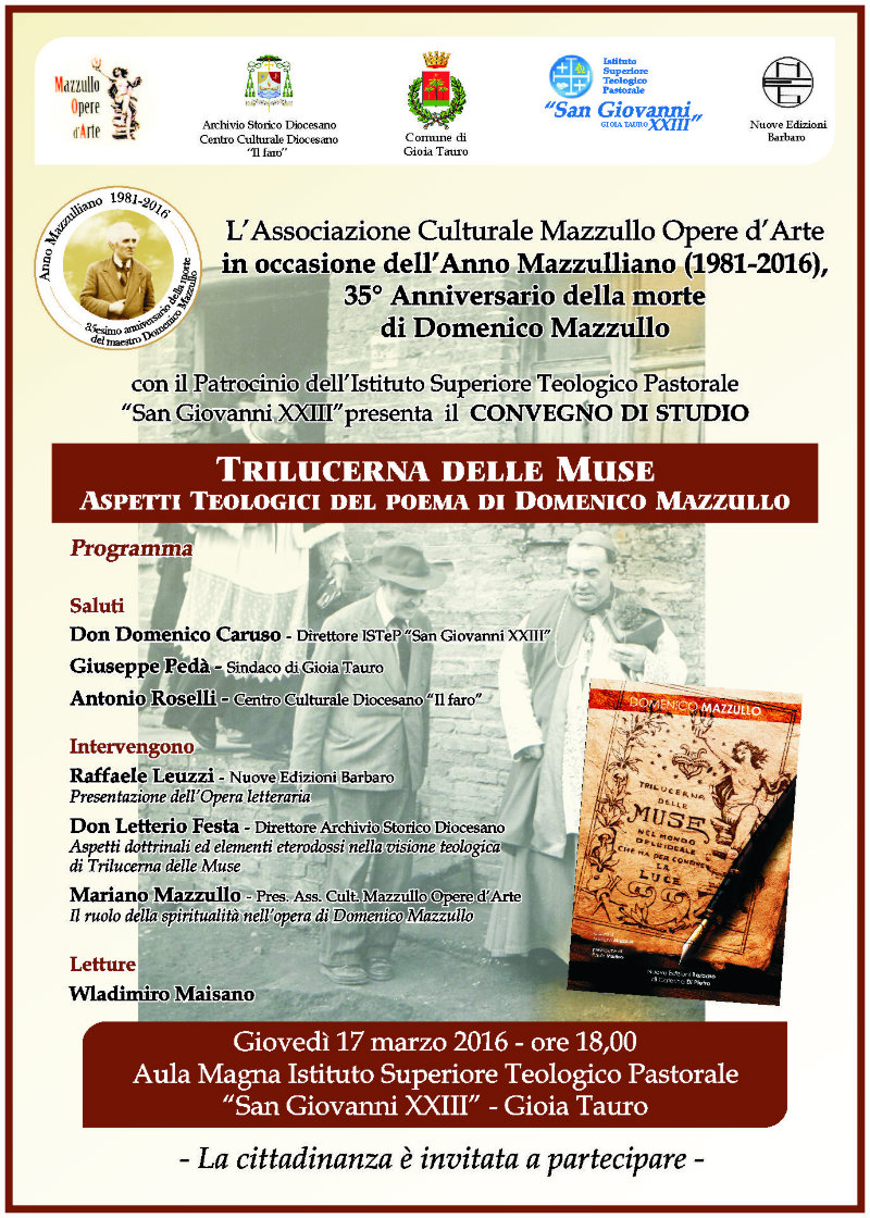 CONVEGNO DI STUDIO ALL’ISTEP SULLA “TRILUCERNA DELLE MUSE” DI DOMENICO MAZZULLO
