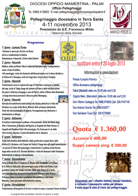 Pellegrinaggio in Terra Santa