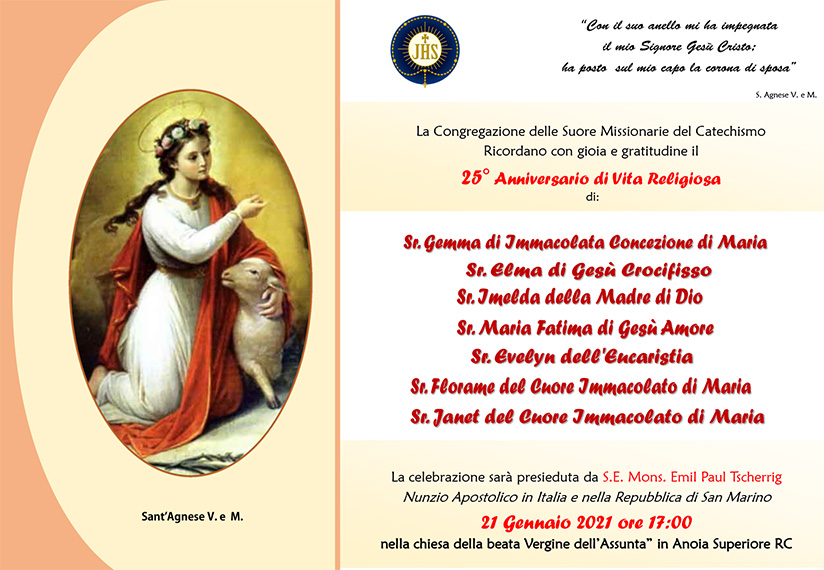 Il 25° anniversario di vita religiosa di 7 suore entusiaste di quel «Sì» che ha dato forma a tutta la loro vita.